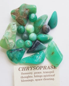 Chrysoprase Tumbled Polished Gemstone Specimen x 5