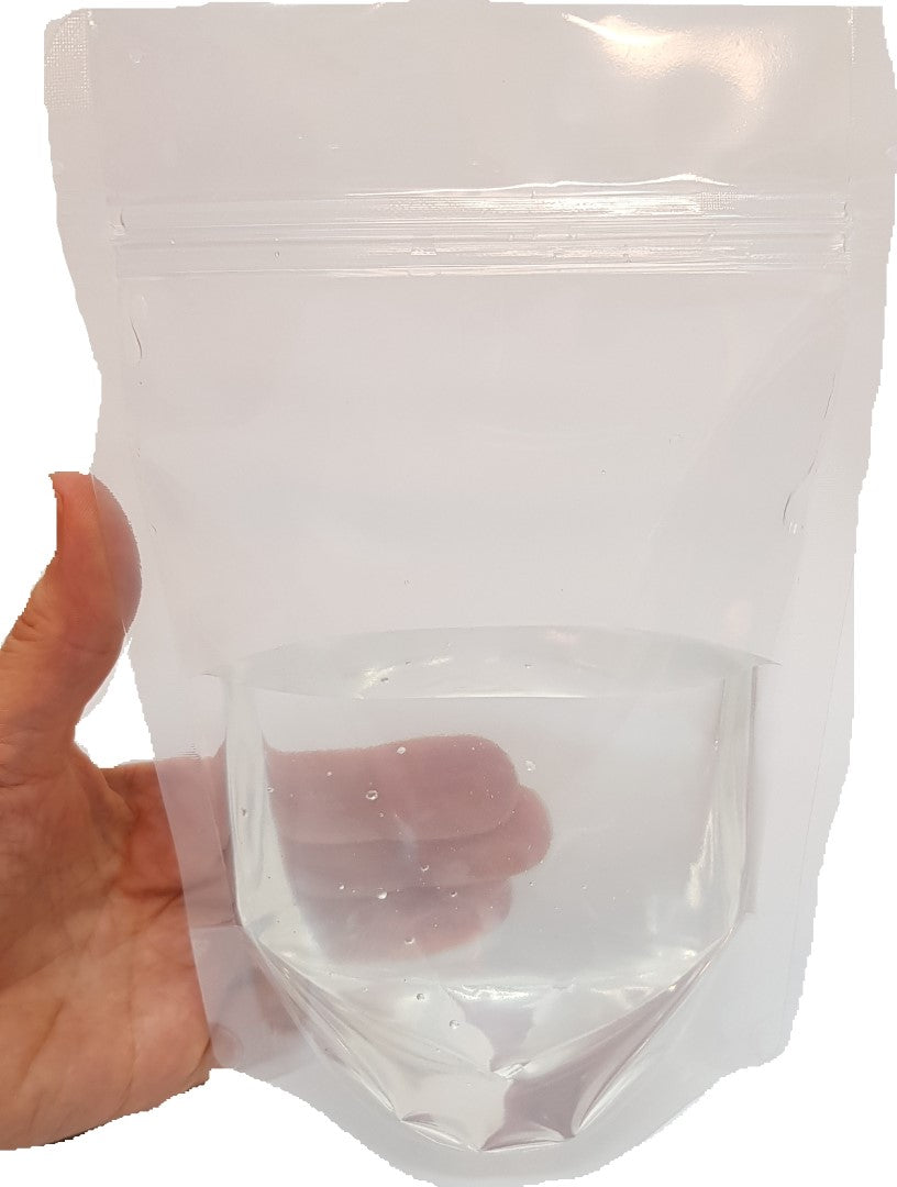 Clear Gusseted Stand Up Zip Lock Plastic Bags 500gm-2kg (1.3L) (190x275#4)