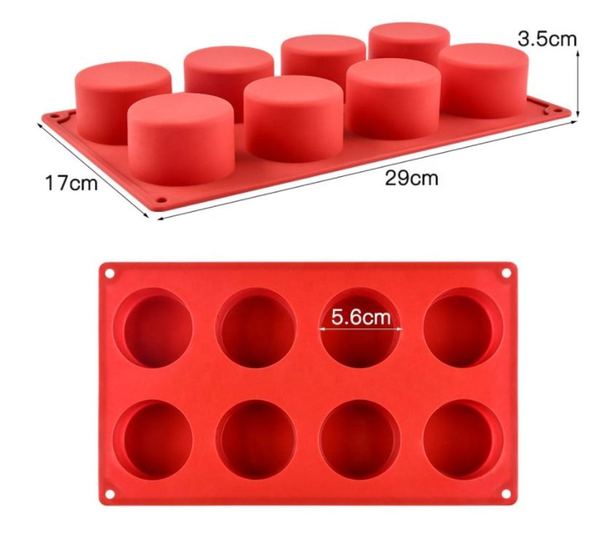 Cupcake Straight Sided Silicone Mould (8 cavity)