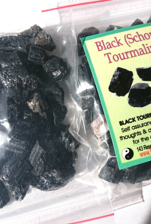 Black Schorl Tourmaline Gemstone Crystals 250gm