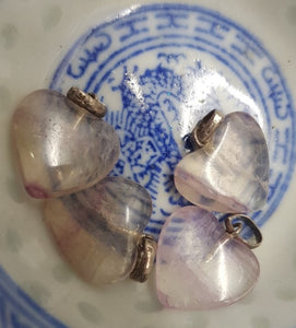 Fluorite Heart Tumbled Polished Gemstone Pendant