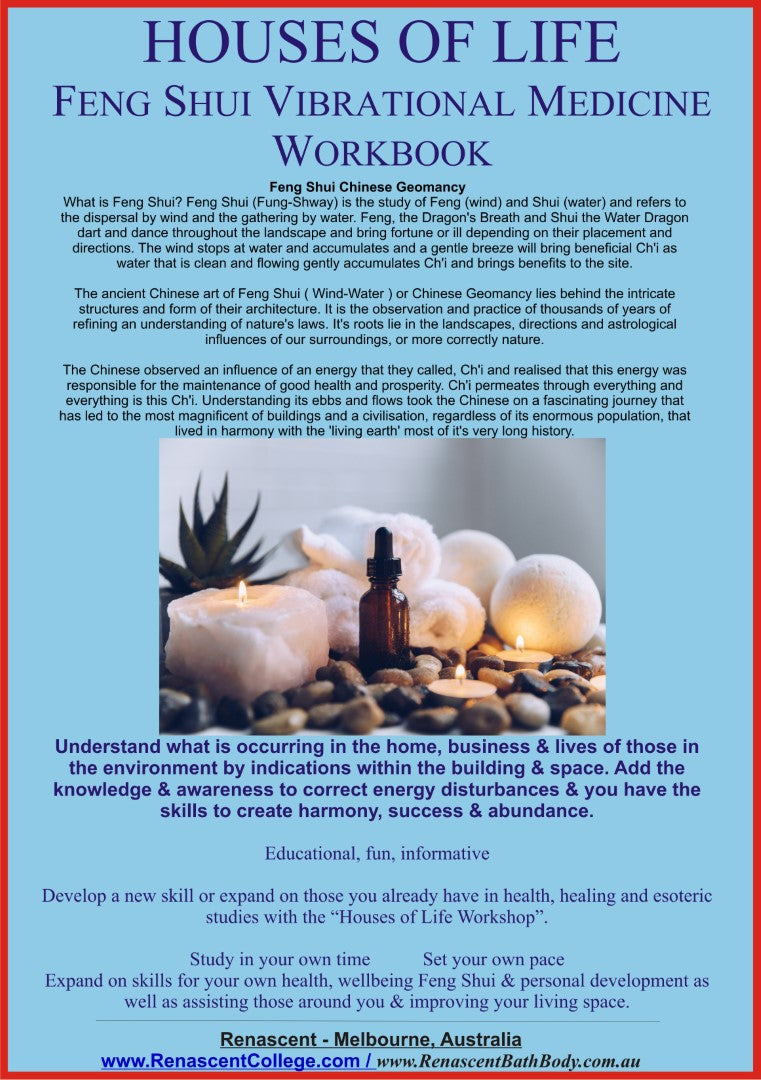 Houses Of Life Feng Shui Vibrational Medicine Workbook Manual (Digital Download)