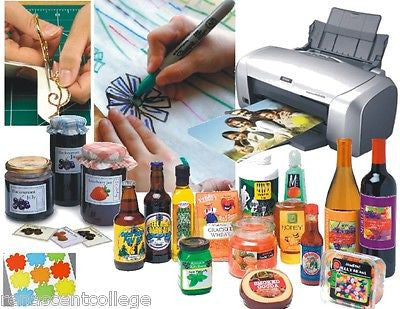 Adhesive Gloss CLEAR Printable Sticker Paper, Inkjet or Laser