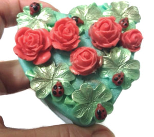 Ladybug / Ladybird Heart Silicone Soap Mould