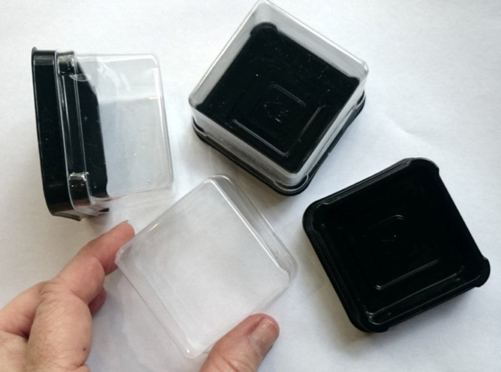 Mooncake Clear Cube, Square Box with Black Base
