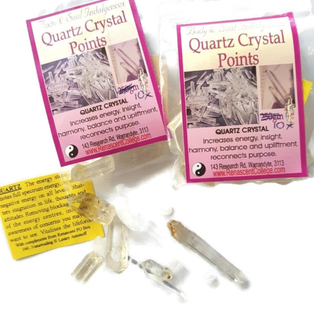 Quartz Crystals Points Gemstone Crystals x 10