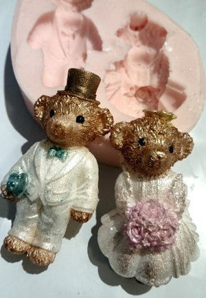 Teddy Wedding (2 Cavity) Silicone Mould