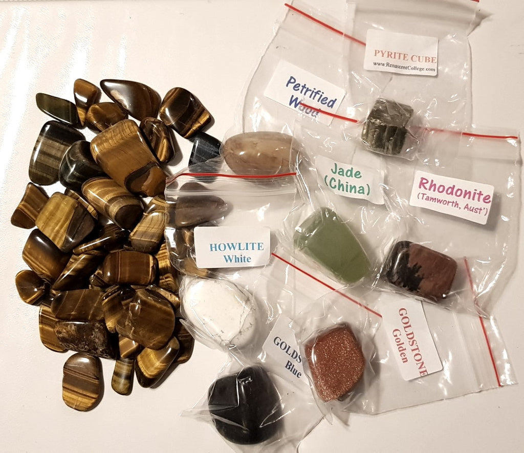 TIGER EYE  Tumbles + 7 Huge Tumbled Gems