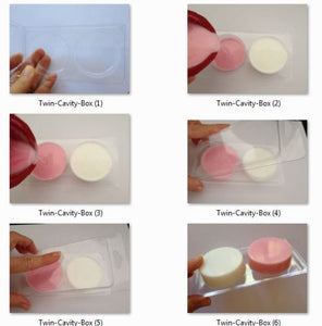 Twin Cavity Clear Round Self Closing Clam Shell Box