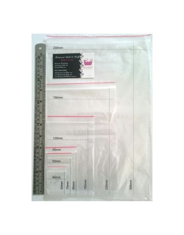 Self Seal Clear Zip Lock Plastic Bags 6x9 (A5) (150 x 230mm) x 100
