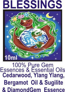 Blessings Essence Oil (Cedarwood, Ylang Ylang, Bergamot, Sugilite, Diamond)