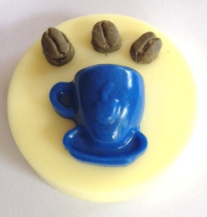 Coffee Cup and Beans Silicone Mould
