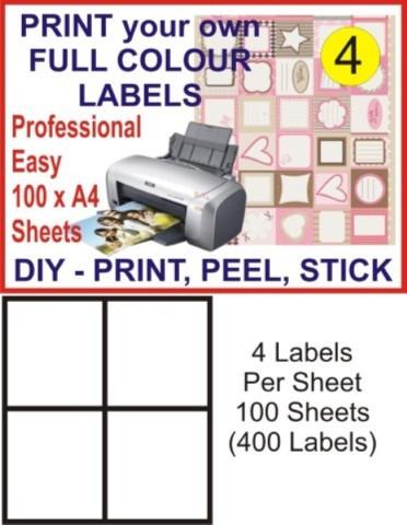 4 x 100 Address Mailing Label 105X148mm Peel + Stick