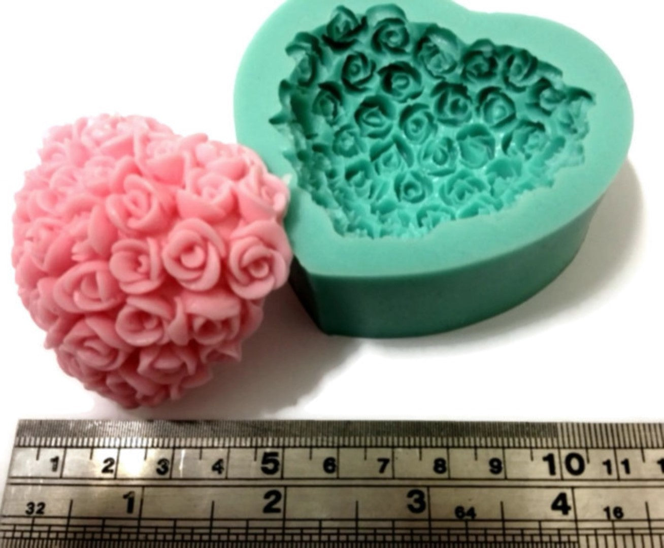 Rose Covered Heart Silicone Mould