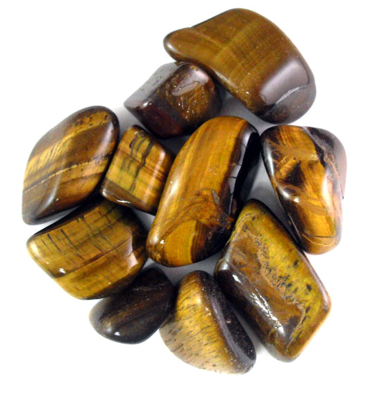 TIGER EYE STONES Tumbled X 10