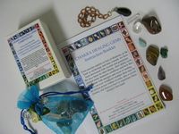 7 Chakra Healing Kit with 7 gems, pendulum, book